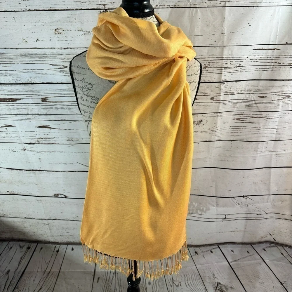 Pashmina by Ashley Cooper Light Orange Scarf/Shawl